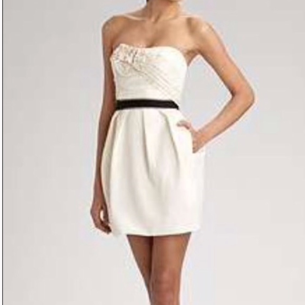 BCBG Max Azria Cream Strapless Dress